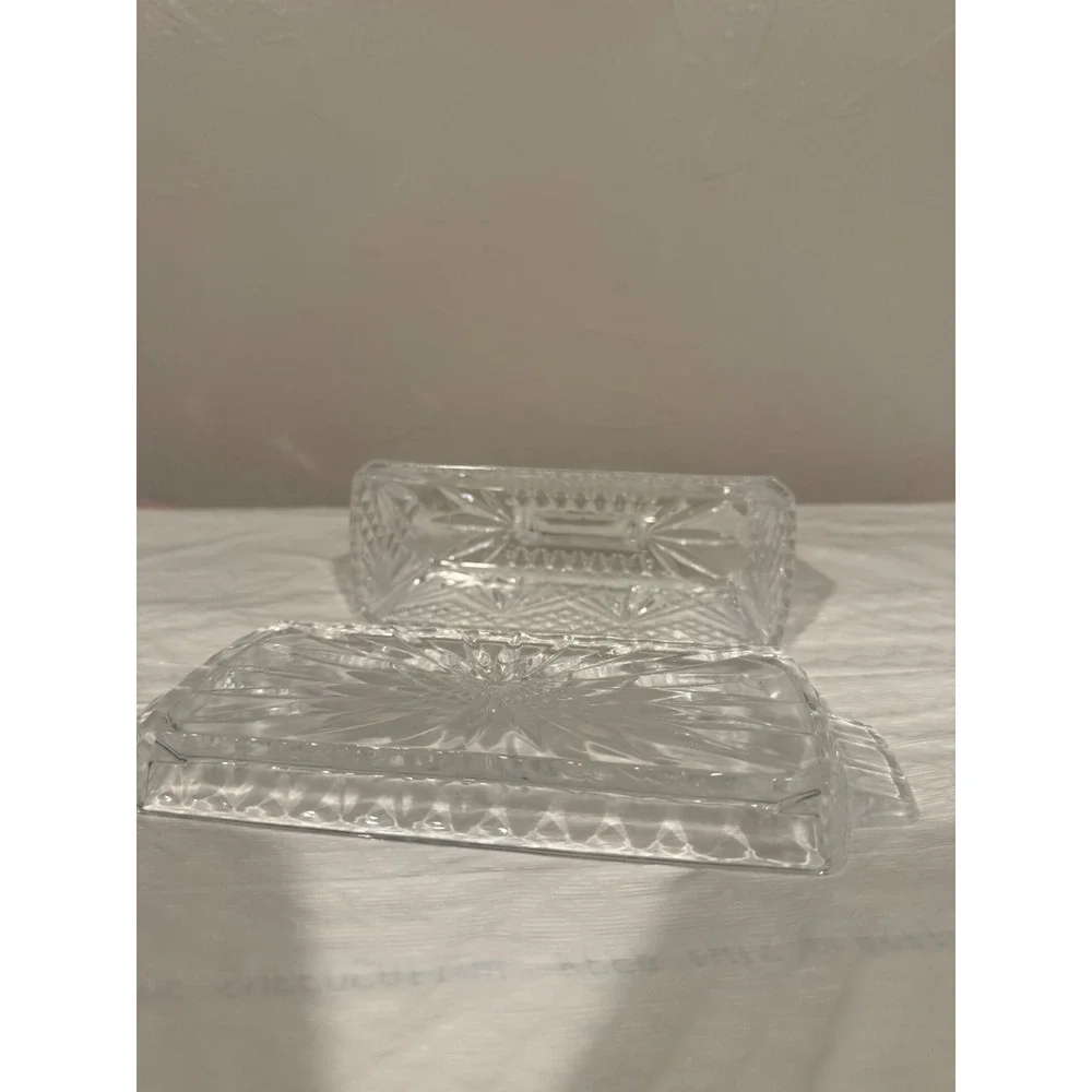 Waterford Butter Dish Unisex OS Clear Excellent Crystal Starburst Cut Glass